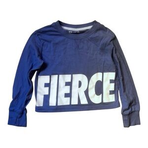 EUC Girls Xersion Blue Cropped Fierce Sweatshirt With Thumbholes Size 6/6x